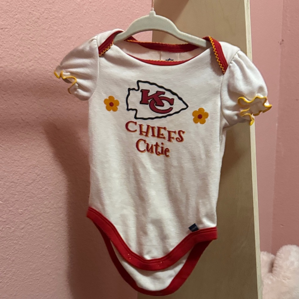 Chiefs Cutie White and Red Baby Onesie